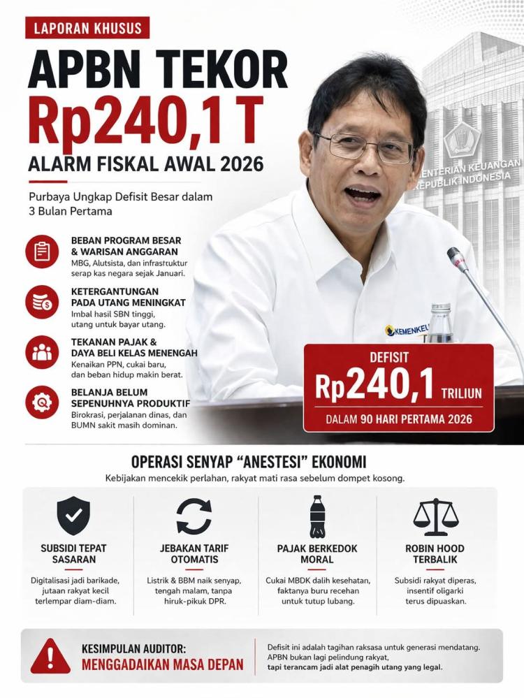 APBN Berdarah: Alarm "Tekor" Rp240 Triliun dan Bahaya Menggadaikan Masa Depan